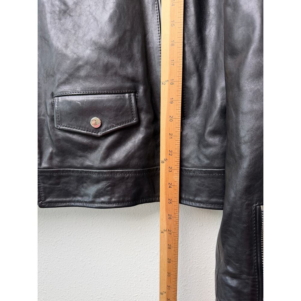 Versace Black Leather Moto Biker Jacket Men L - Picture 14 of 16
